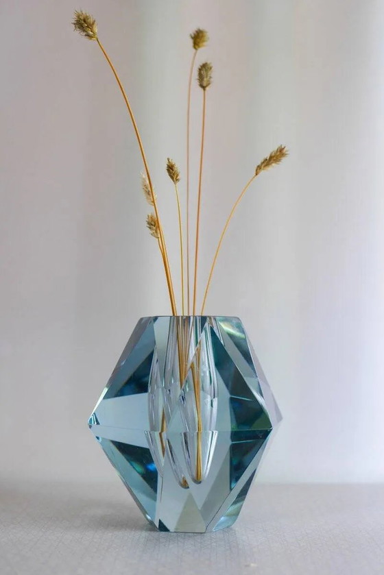Image 1 of Diamond-shaped crystal vase from Strömbergshyttan