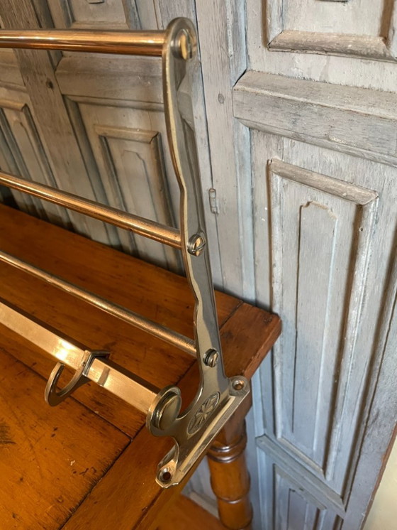 Image 1 of Wall Coat Rack Nickel Art Deco 1930 French