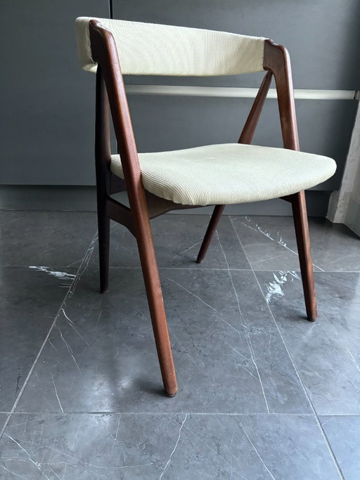 6 Originele Deense Vintage Stoelen van Thomas Harlev (Nr 205, Farstrup Mobelfabrik) – eetkamerstoelen, Wood
