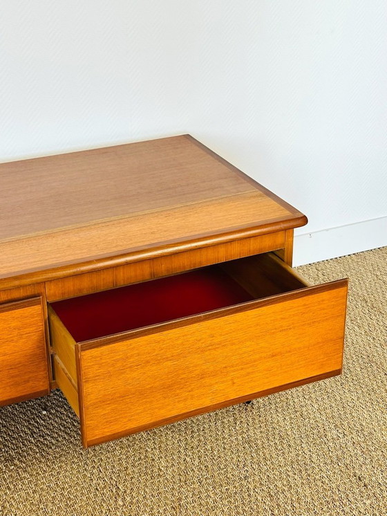 Image 1 of Low Scandinavian teak sideboard with hairpin legs, 1960