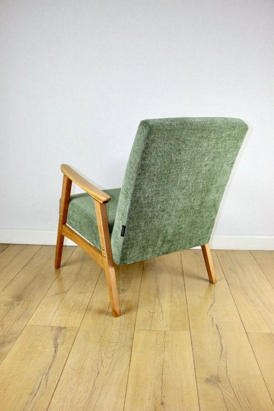 Image 1 of Classic armchair green olive structural light wood