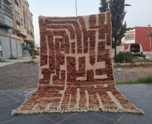 Handgeknüpfter Teppich aus reiner Wolle, Größe 150/350 cm