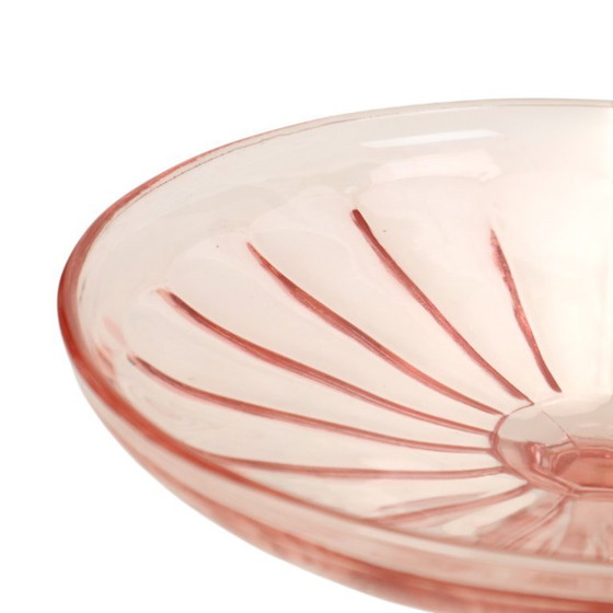 Image 1 of Art Deco Pink Fruit Bowl Rosaline