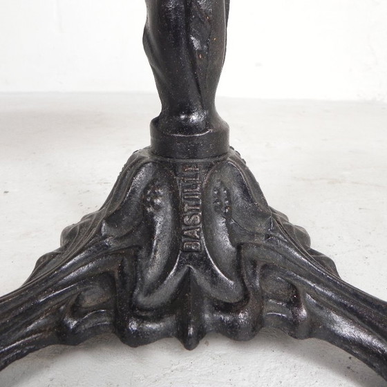 Image 1 of Bistro table with cast iron leg and traffic sign as top, 1920s, Paris