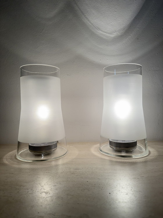 Image 1 of Lampe de table vintage IKEA 80s B9919 - Verre dépoli fait main avec diffuseur