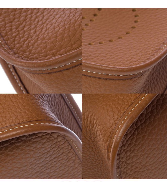 Image 1 of Borsa HERMES Mini Evelyne in cuoio dorato - 103279