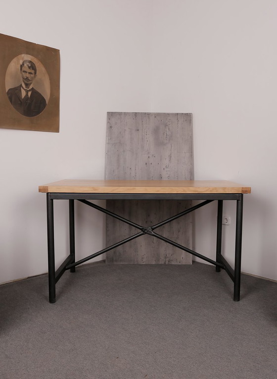 Industrial Loft Worktable – Dining tables, Wood, Metal, Industrieel (photo 2 of 6)