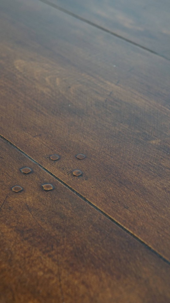 Image 1 of Antique French fruitwood coffee table with 5 drawers