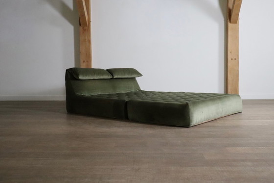 Image 1 of Le bambole bed in green velvet By Mario Bellini for B&B Italia, 1970s
