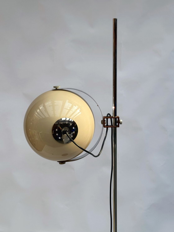 Image 1 of Vintage Dijkstra vloerlamp, jaren 70 | Verstelbare paddenstoelvormige kap | Nederlands design in Space Age-stijl