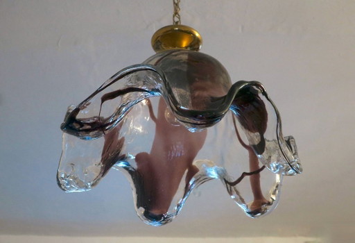 Grande suspension artistique en verre par Pertti Santalahti pour Humppila, Norvège 1960