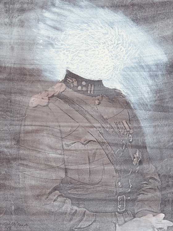 Image 1 of Robert Detheux "Le bel igérant" triptych of paintings, 1978