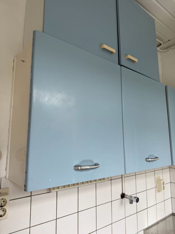 Image 1 of Vintage jaren 50 keuken – pastelblauw/rvs – American 