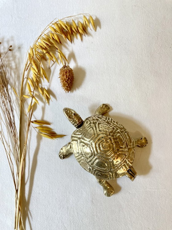 Image 1 of Brass turtle ashtray, 1970s