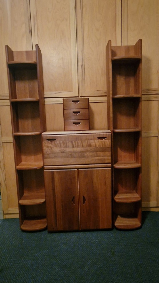 Vintage Poul Hundevad Teak Bookcase System & Secretary (1960s), Wood, Brown (photo 3 of 5)