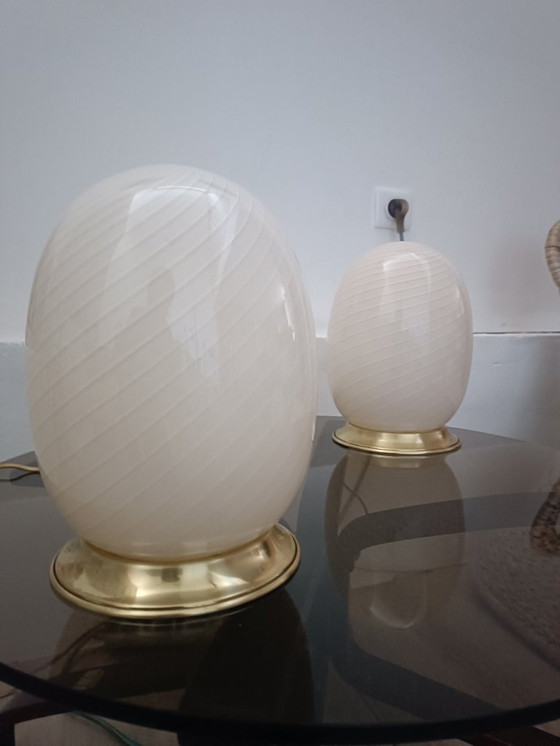 Image 1 of Pair of Murano egg lamps, 1970s