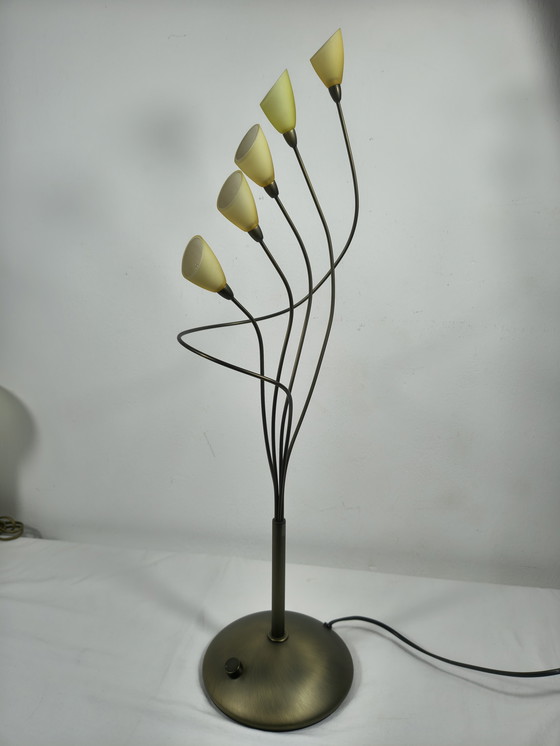 Image 1 of Vintage Vandeheg Table Lamp with Chalices & Dimmer