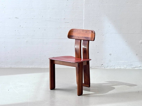 Image 1 of Ensemble de 4 chaises de salle à manger Sapporo en noyer, conçues par Mario Marenco pour Mobil Girgi, Italie, années 1970