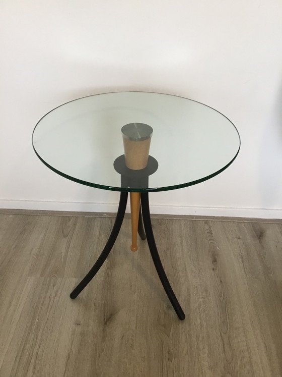 Vintage Design Tafeltje Van Giorgetti – Bijzettafels, Glass, Metal (photo 5 of 8)