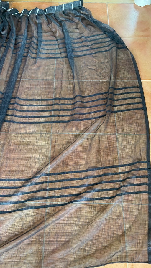 3x net curtains/in-between black - modern design