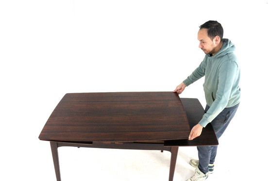 Image 1 of Rosewood rectangular extendable dining table 'Goes' vintage