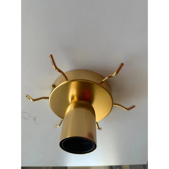 Image 1 of Lámpara de techo empotrada de cristal de Murano dorado elegante – Diseño Tronchi