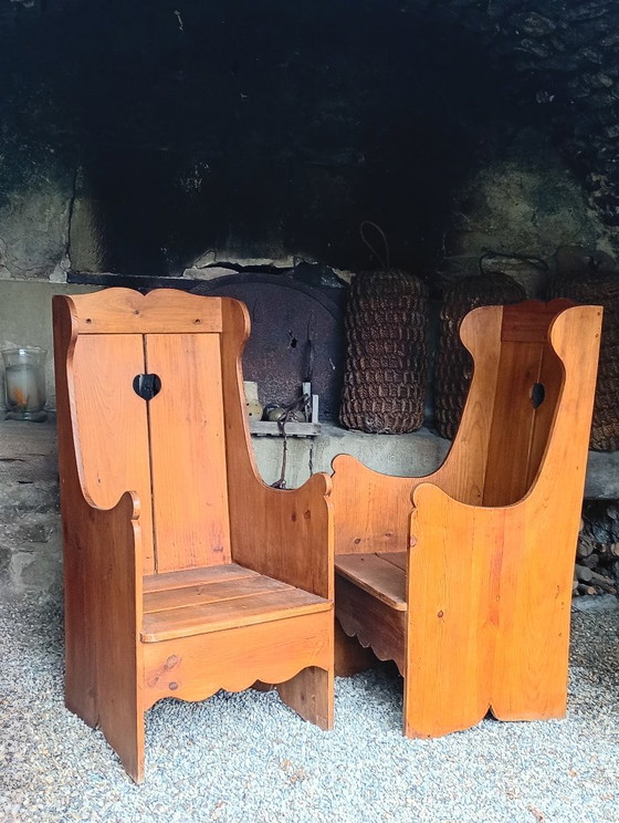 Coppia di Poltrone rustiche – Legno (photo 3 of 11)