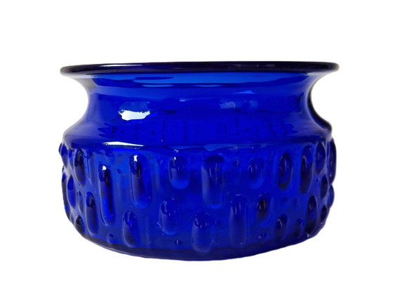 Image 1 of Eneryda Glasbruk - Kobaltblauwe vaas en schaal - 60s