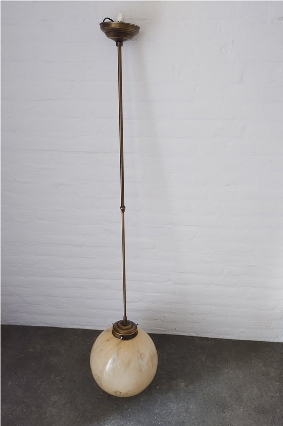 Image 1 of Lampada a sospensione - Art Déco - Lampadina 30 cm - Marmorizzata