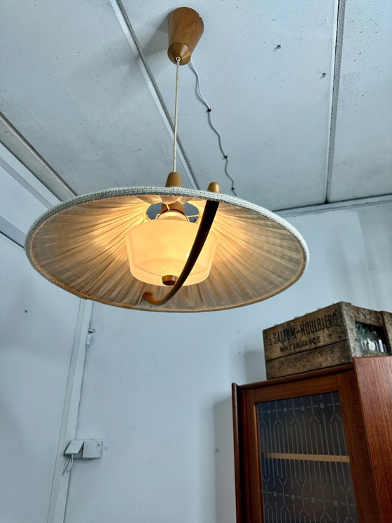 Mid Century Pendant Lamp Temde Teak Danish Design Vintage, Ceiling lights, Wood, Brown (photo 5 of 15)