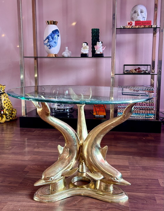 Mesa de centro estilo Hollywood Regency – vintage, Mesas de centro, Glass, Metal (photo 3 of 5)