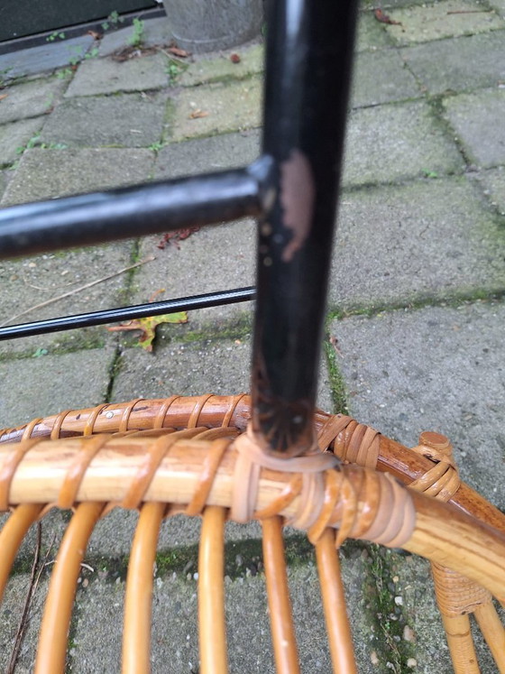 Vintage Jaren 60 Stoel | ROHE Noordwolde | Rotan in Perfecte Staat | – Rohé Noordwolde, Fauteuils, Metal (photo 7 of 10)