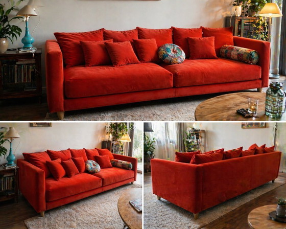 Image 1 of Canapé design IKEA Stockholm 2017 – revêtement en velours – 10 coussins