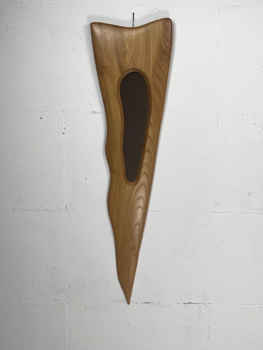 Irish Freeform Elm Mirror By Sheamus Malone, 2001