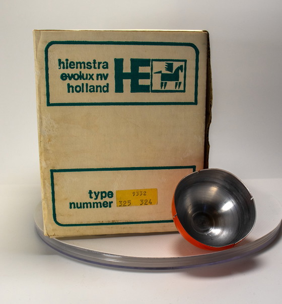 Image 1 of 4 X Hiemstra Vintage Hiemstra Lampe pendante en métal orange Lampe pendante rétro 70's