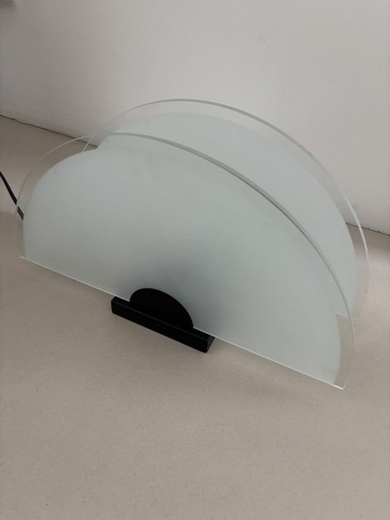 Image 1 of Tischlampe aus Glas im Stil des Art déco Revival der 1980er Jahre