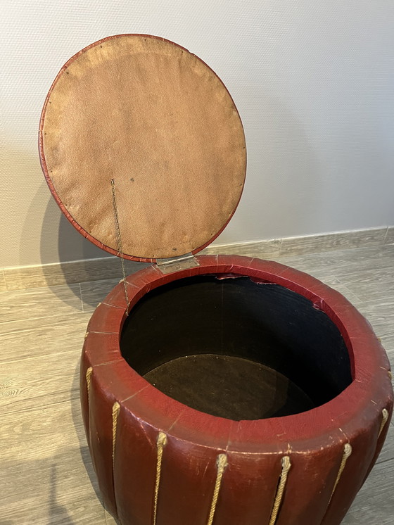 Image 1 of Circo vintage opberg poef zitzetel voetenbank jaren 50 60