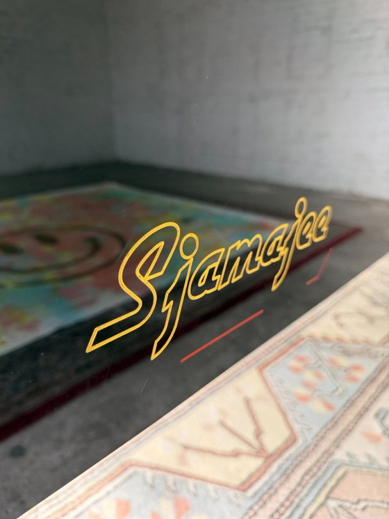 Image 1 of Plexiglas-Schreibtisch mit Glasplatte und Beleuchtung – Design der 90er Jahre