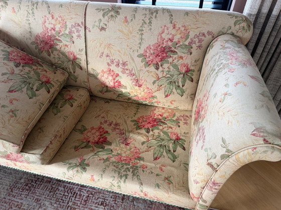 2.5 Seater Italian Design Sofa, 2 seaters, Textile, Wood, Creme (photo 10 of 11)