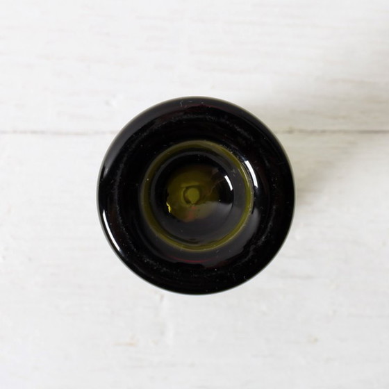 Image 1 of Vintage Small Olive Green Glass Vase - Tamara Aladin Riihimäen Lasi Finland 1960s