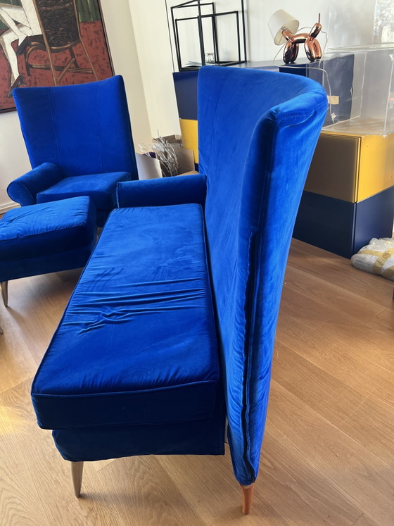 Image 1 of Royalton Philippe Starck 3-4 seater sofa in royal blue velvet
