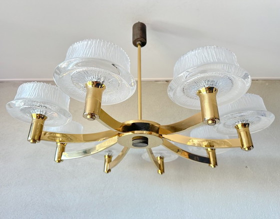 Lampadario Vintage XL Hillebrand – Glass, Metal (photo 4 of 16)