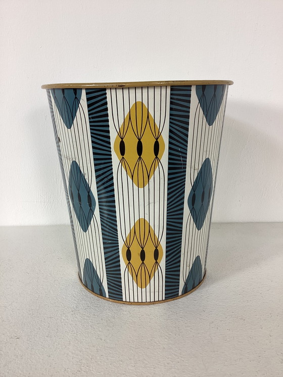 Image 1 of Vintage Tomado papierbak prullenbak met artistiek design 