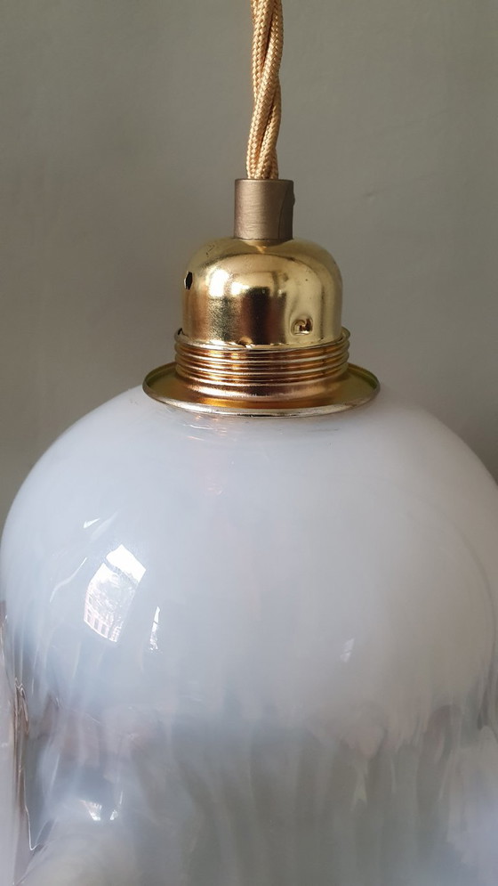 Set of 2 Vintage Murano Pendant lamps - Italy - Mid Century – Metal, Murano Glass (photo 17 of 21)