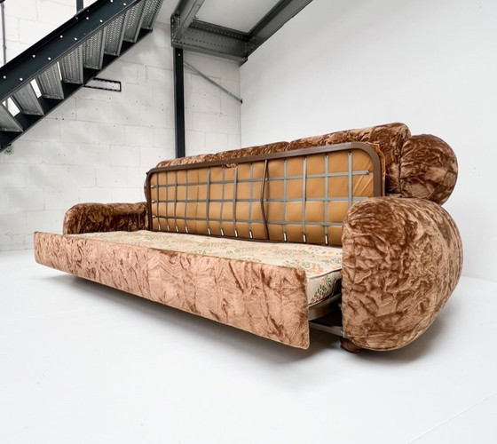 Image 1 of Italian vintage velvet sofa and sofa bed, 1970s