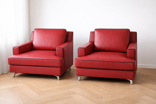 2 poltrone in pelle di Novastyl