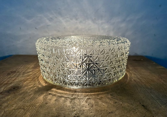 Image 1 of Vintage glazen wand- of plafondlamp, jaren 70
