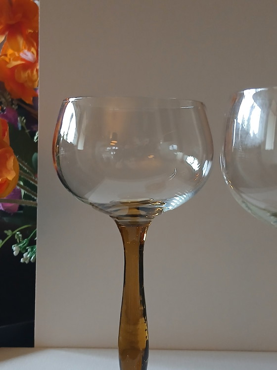 Image 1 of 2 antieke wijnglazen Jugendstil / Art Nouveau