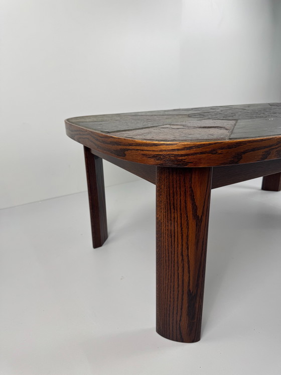 Image 1 of Mesa baja grande de pizarra y madera