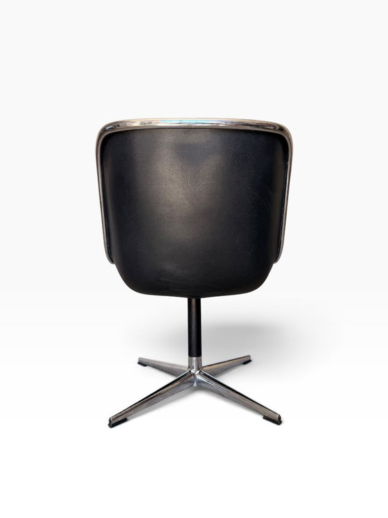 Charles Pollock Chefsessel von Knoll – Schwarzer Stoff – 1. Bein – Textile (photo 6 of 11)